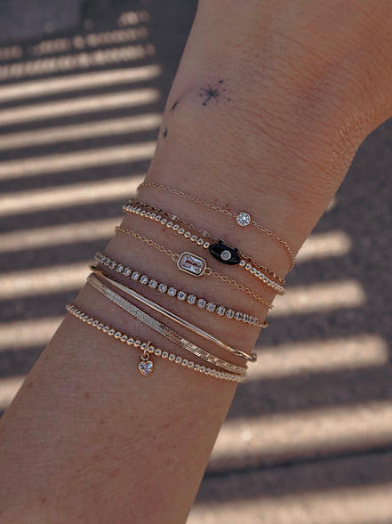 White Topaz Emerald Bracelet