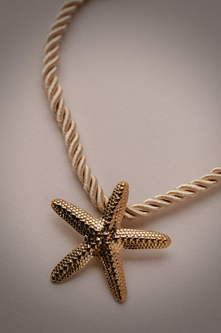 Gold Rope Starfish Necklace