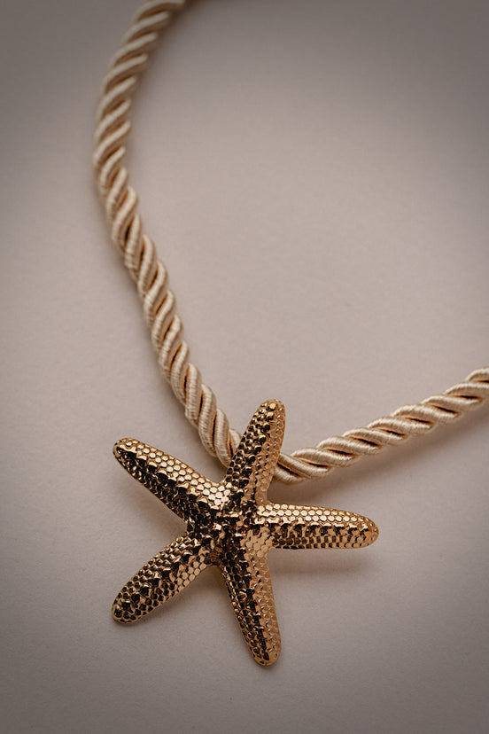 Gold Rope Starfish Necklace