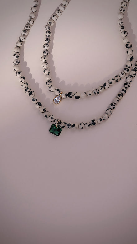 Dalmatian Jasper Charm Necklace