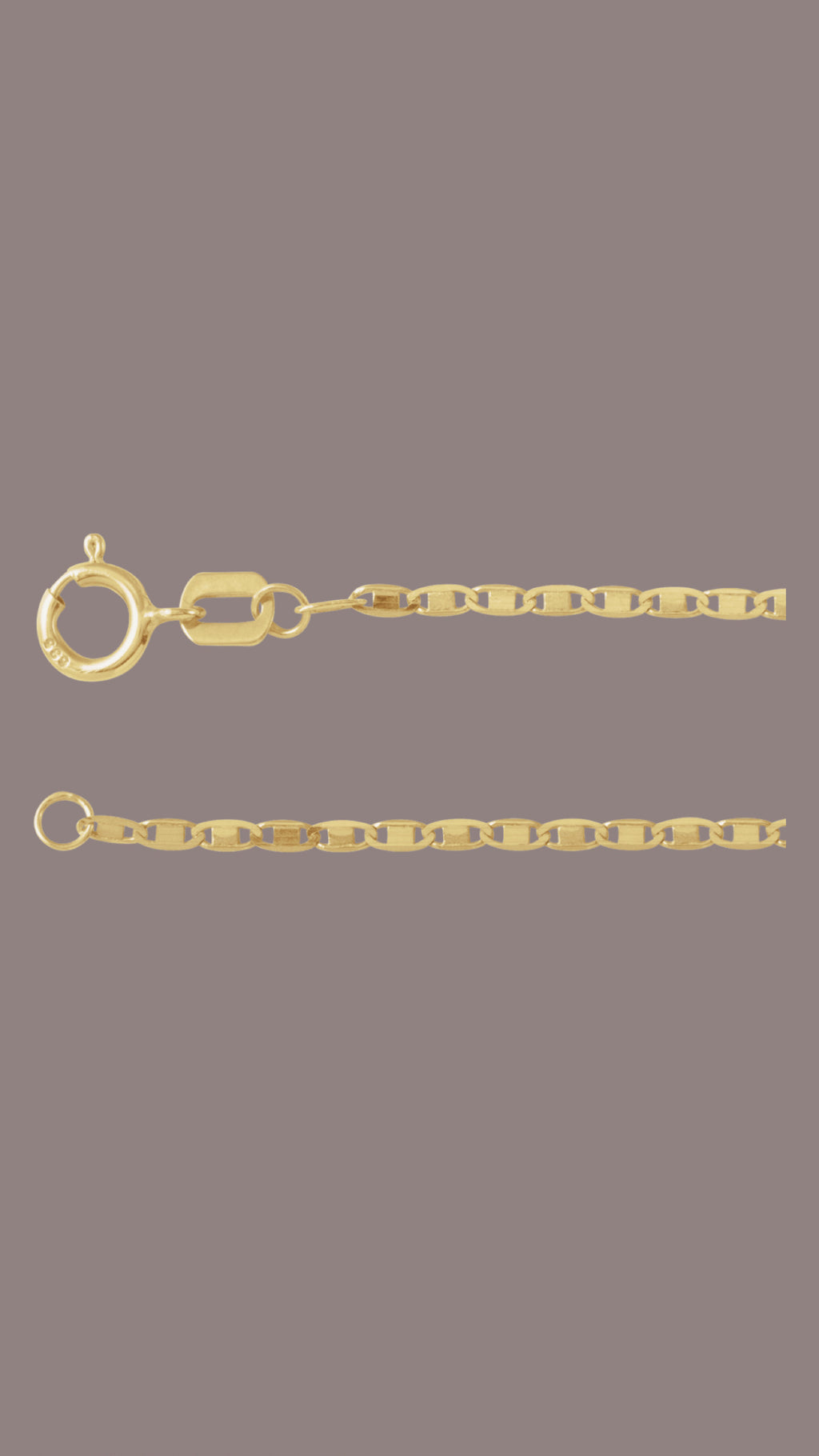 14kt Gold Flat Mirror Chain