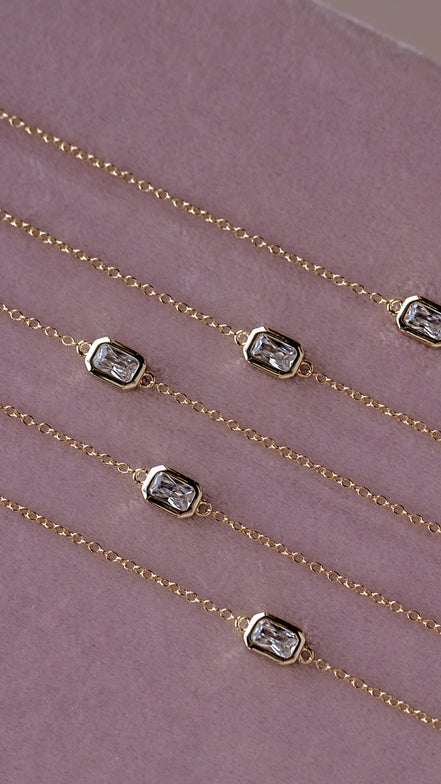 White Topaz Emerald Bracelet