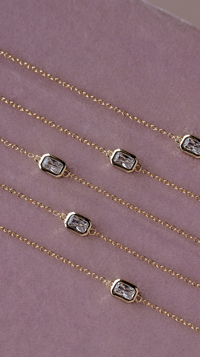 White Topaz Emerald Bracelet