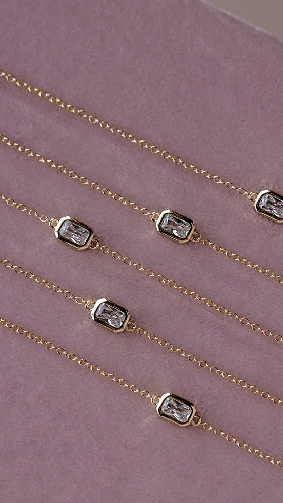 White Topaz Emerald Bracelet