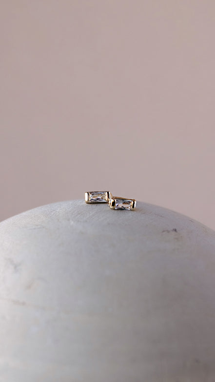 Baguette Stud Earring