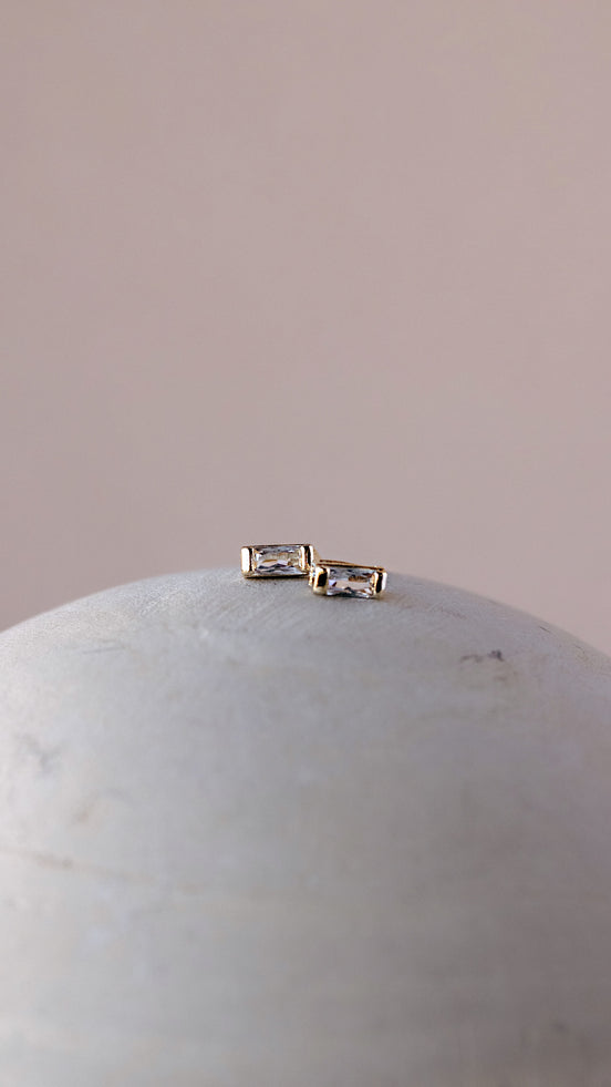 Baguette Stud Earring