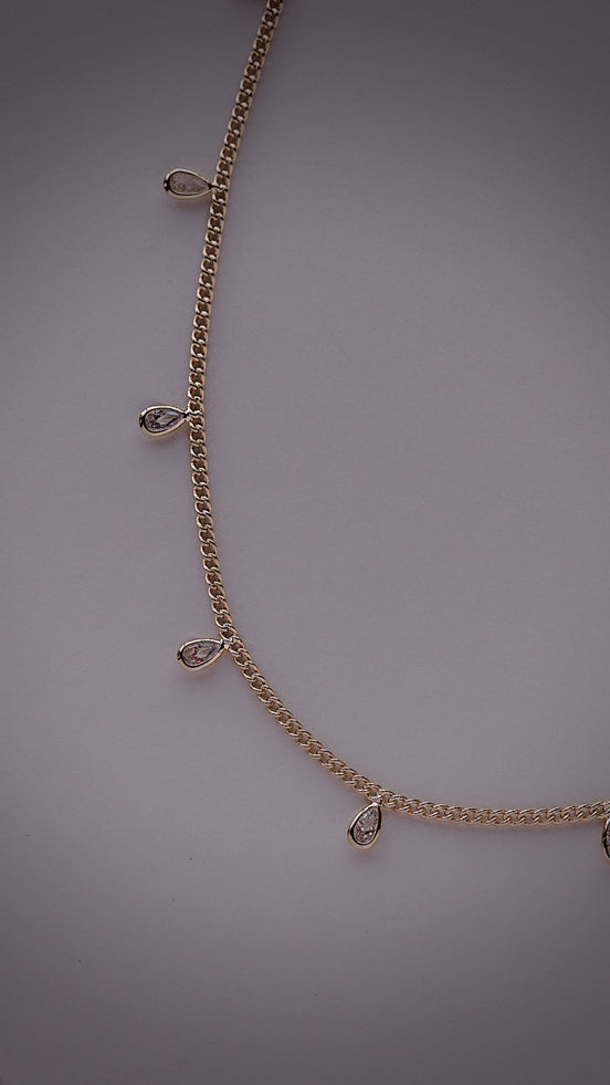 Tear Drop Bezel Necklace - The Neon Cactus Studio