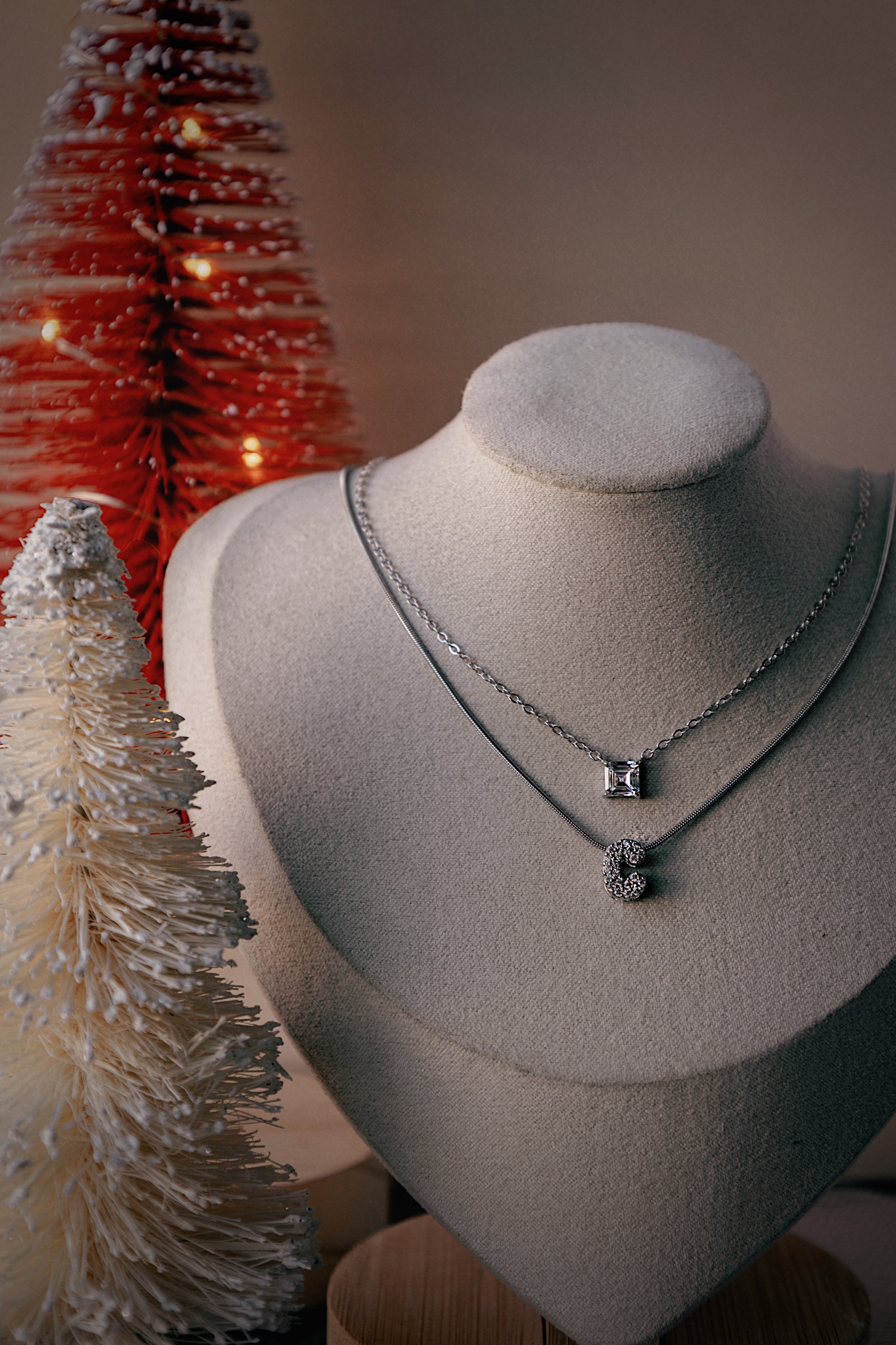 CZ Bubble Letter Necklace