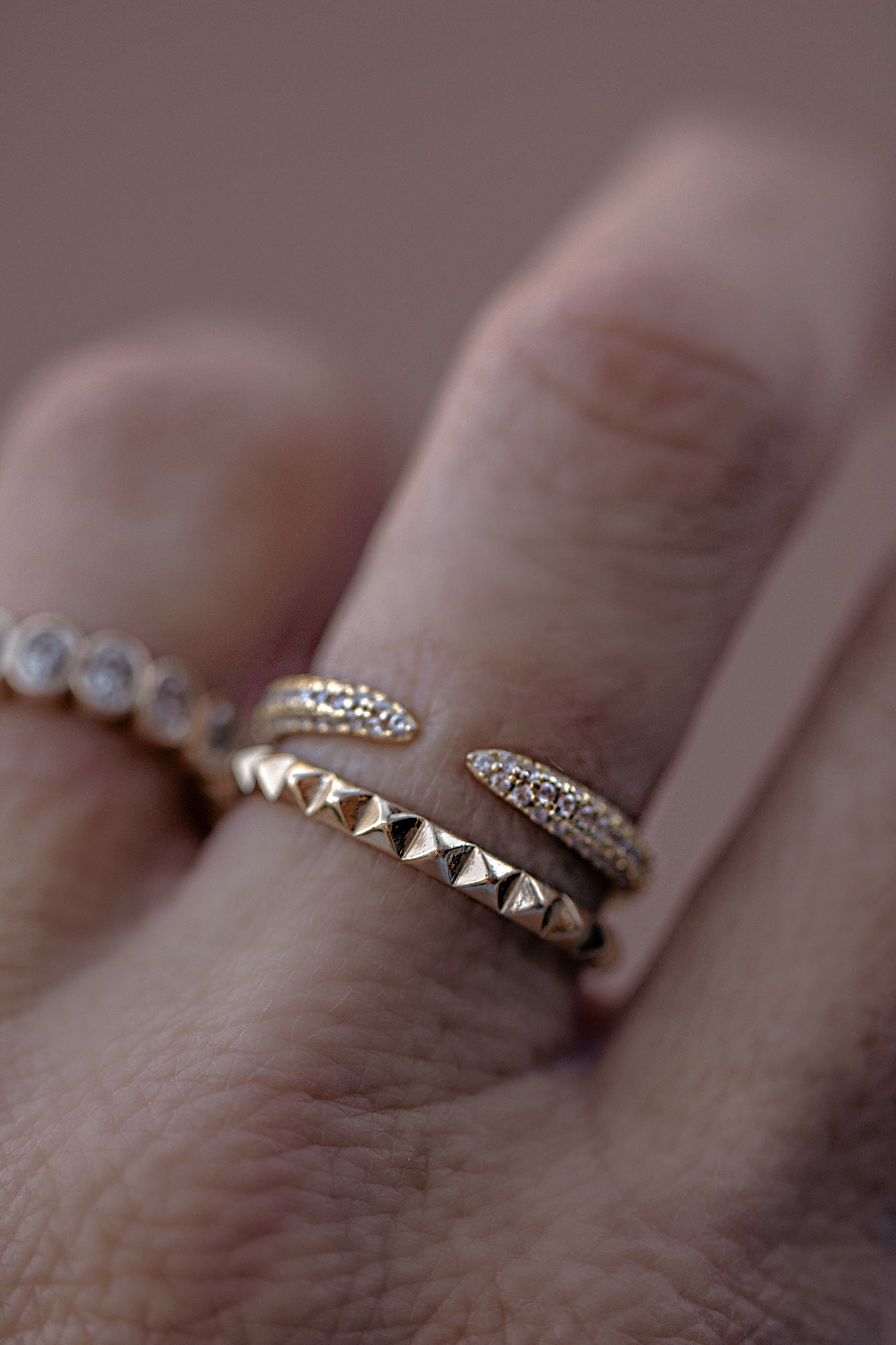 CZ Claw Ring - The Neon Cactus Studio