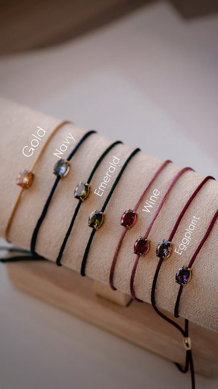 Silk Cord Gem Bracelet