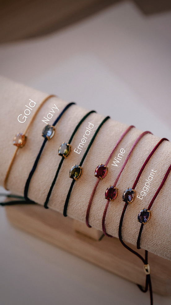 Silk Cord Gem Bracelet