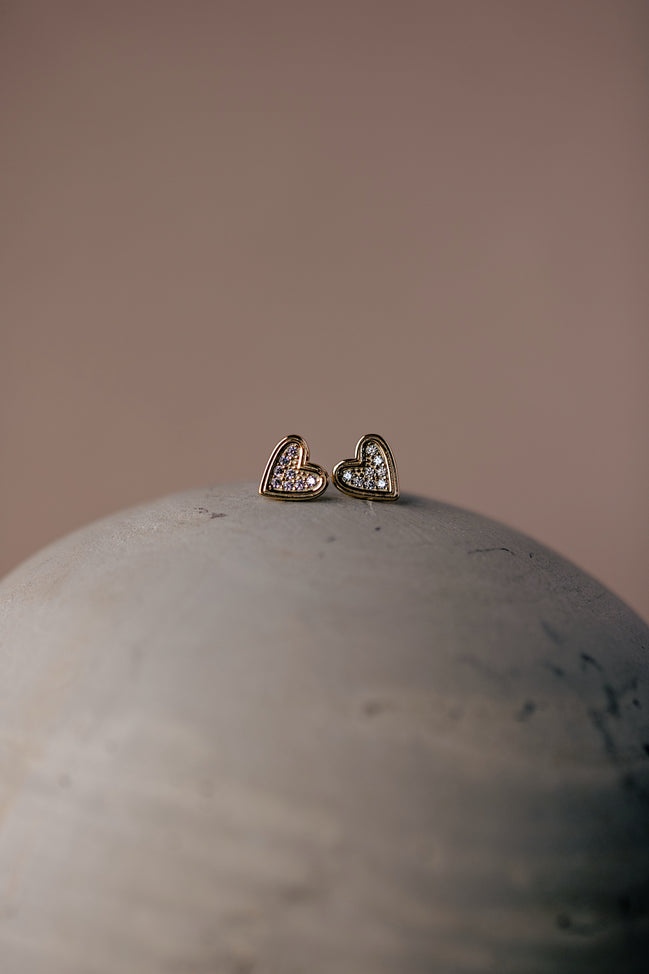 Sparkle Heart Studs
