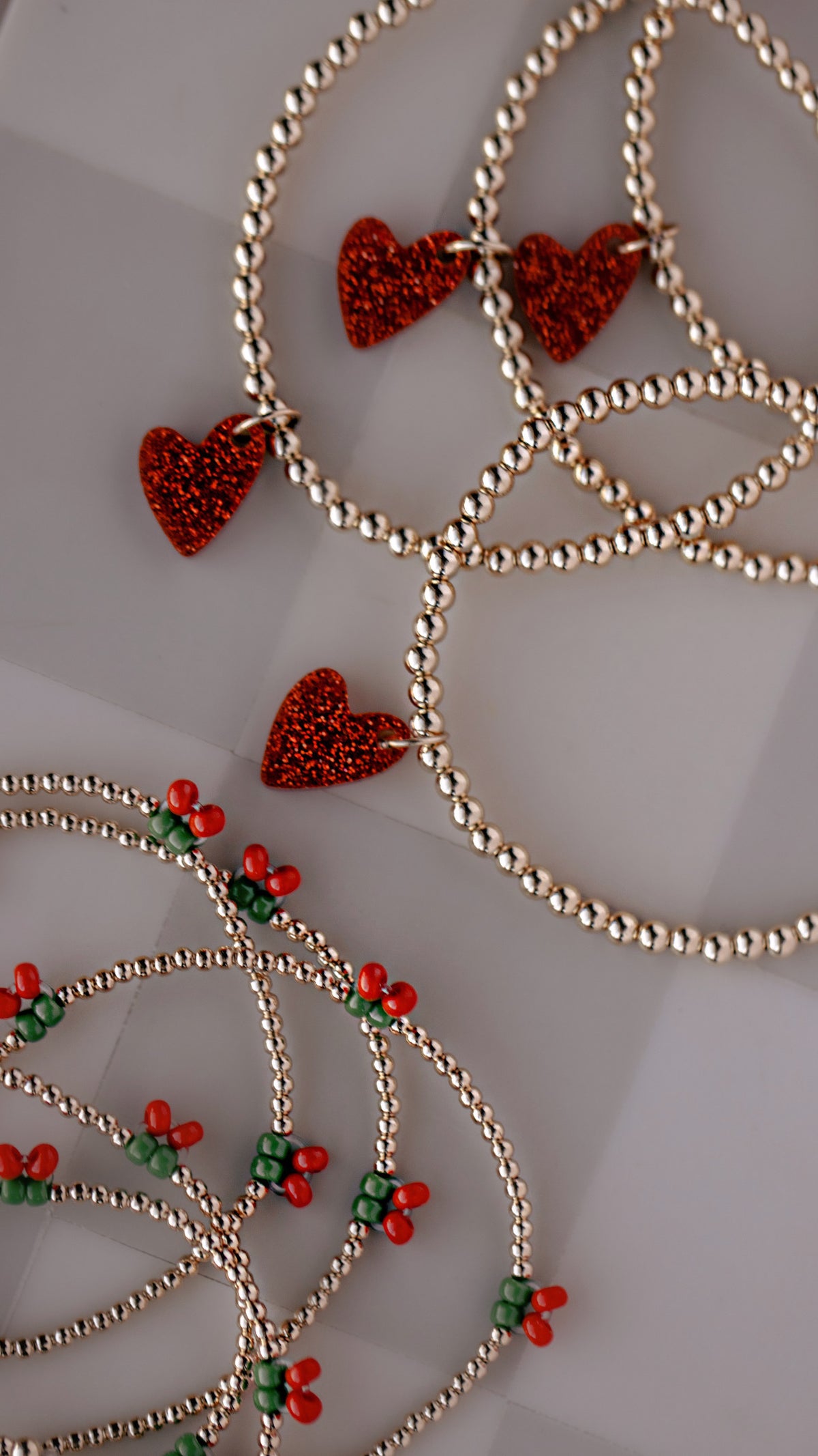 Glitter Red Heart Bracelet