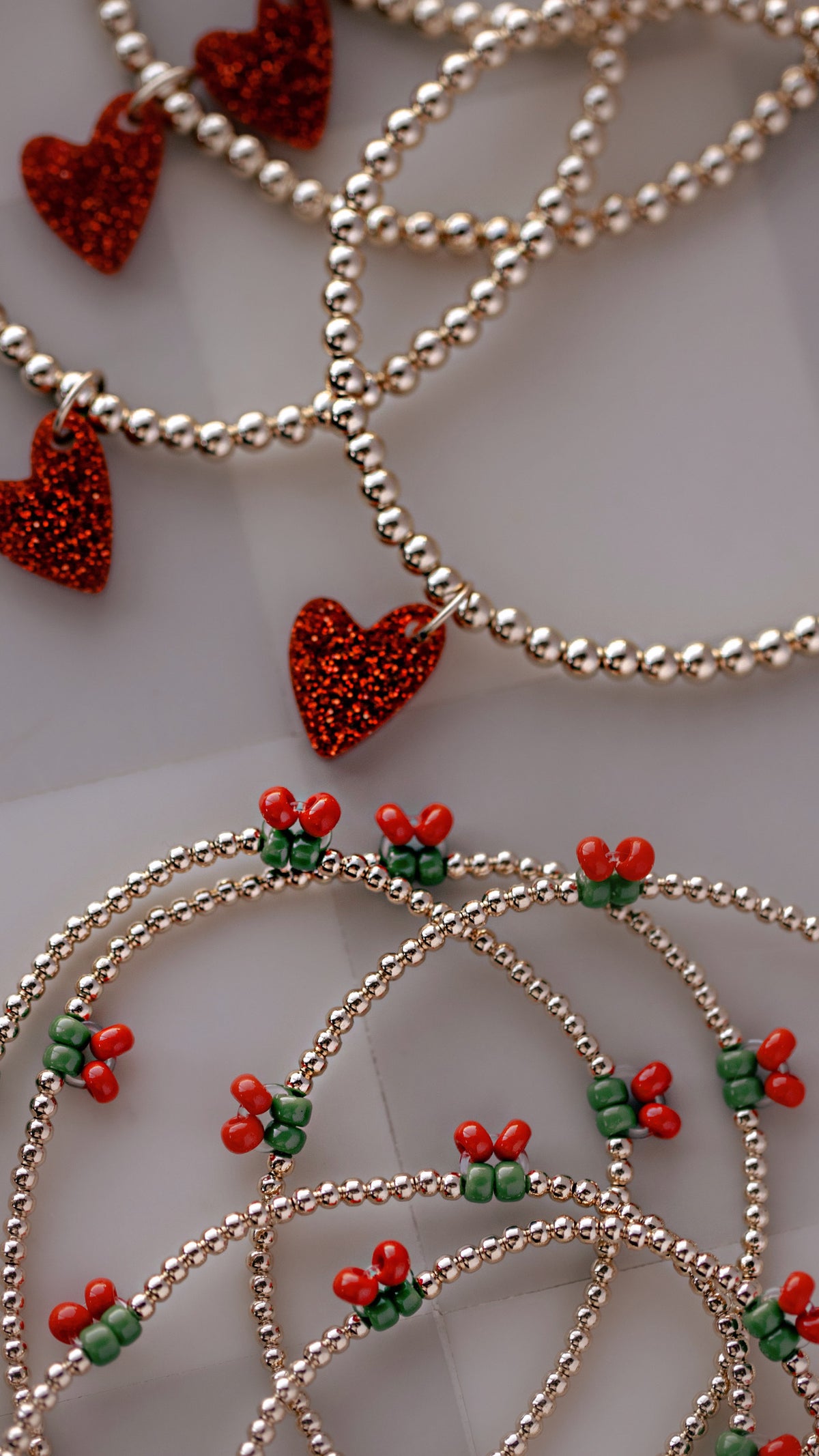 Glitter Red Heart Bracelet