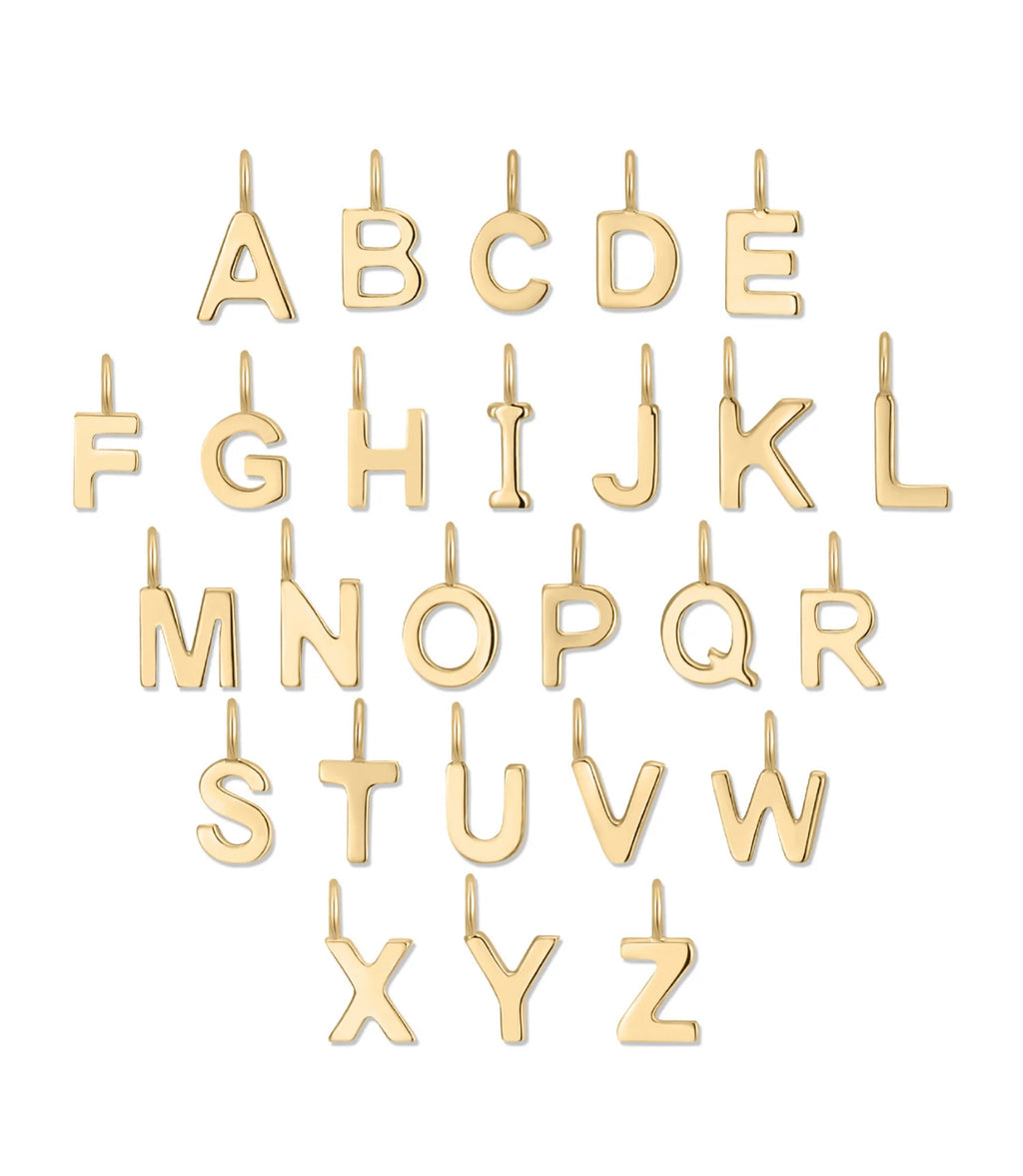 Solid Gold Initial Charm