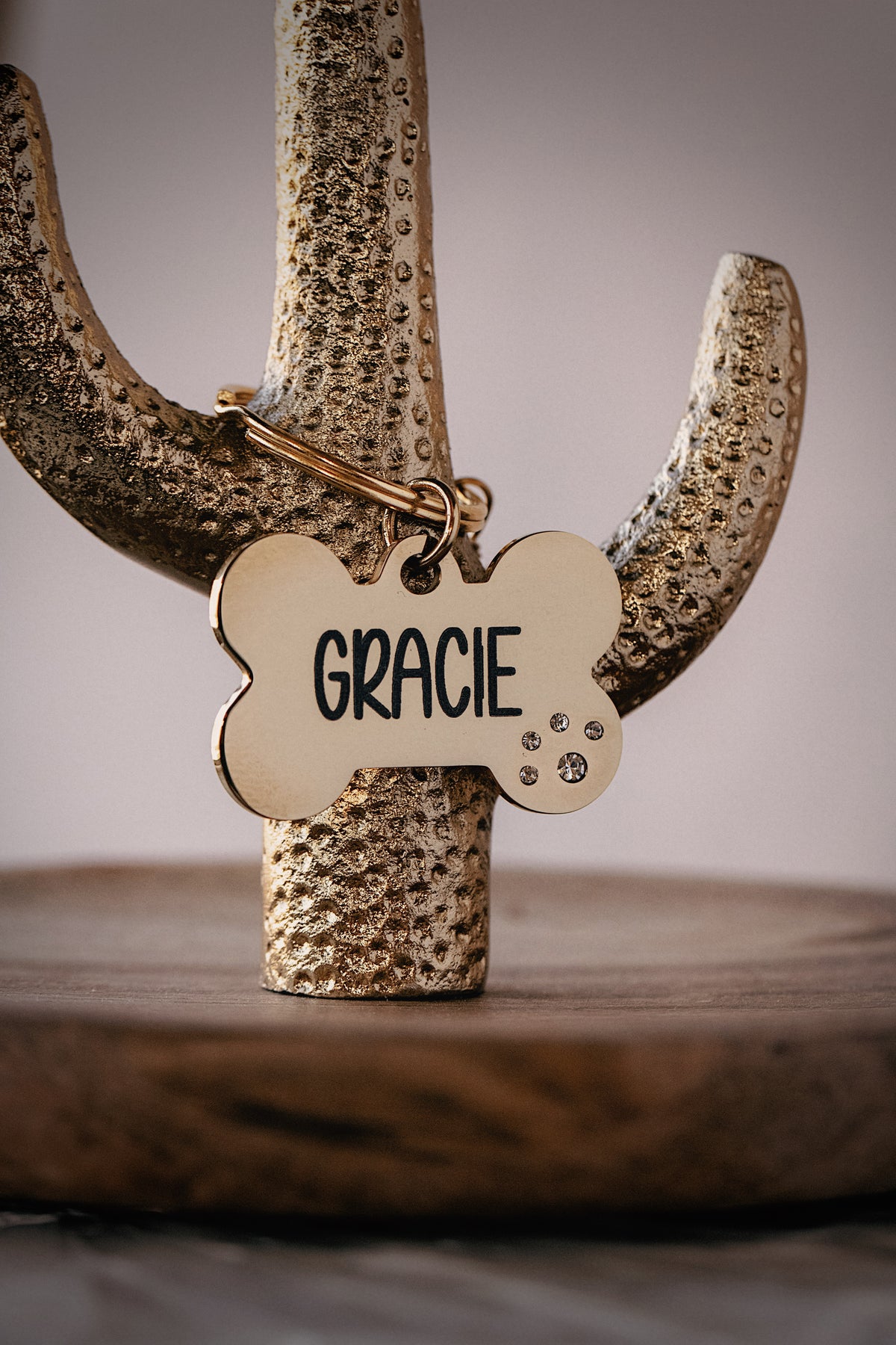 Rhinestone Bone Dog Tag