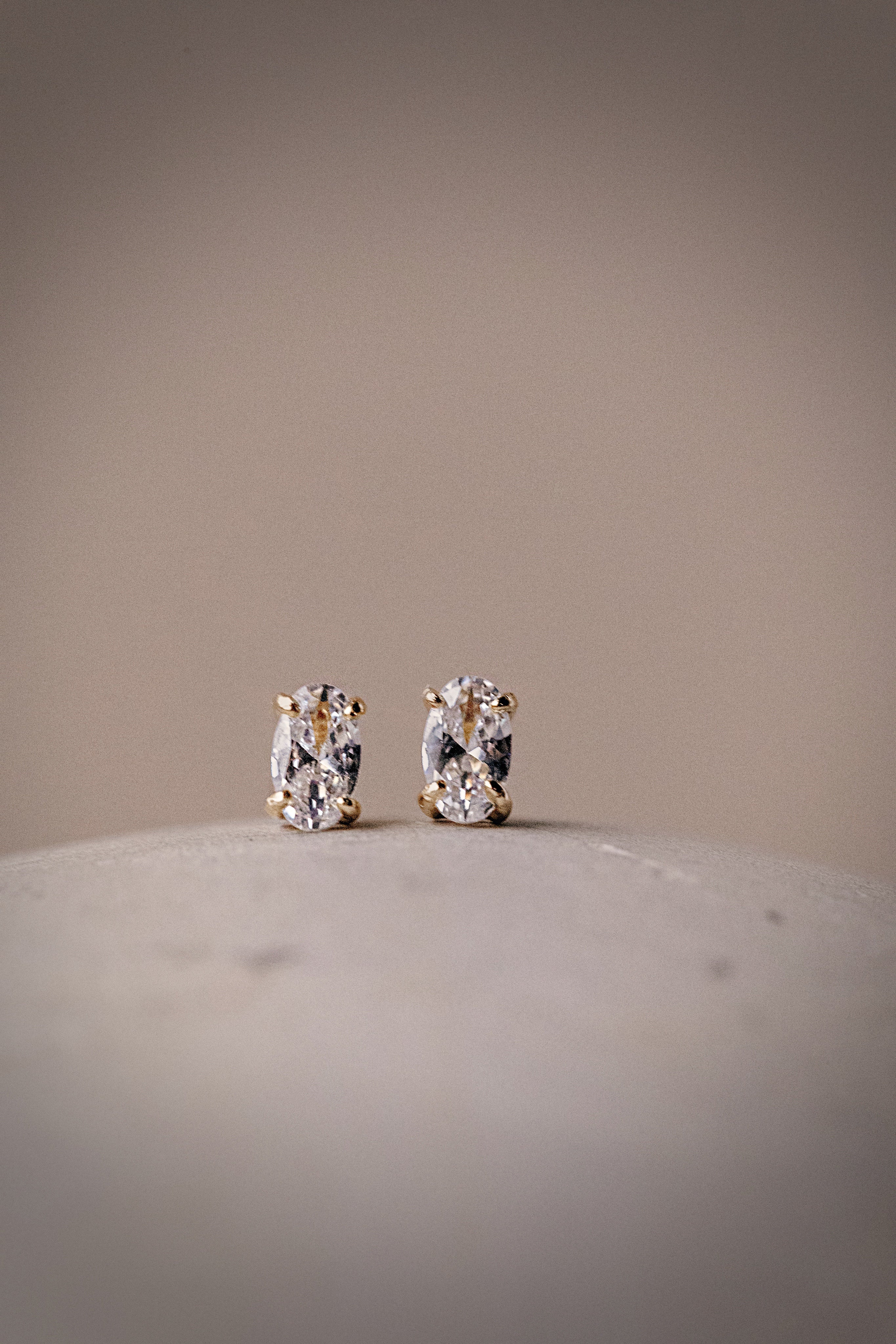 Petite Oval CZ Studs