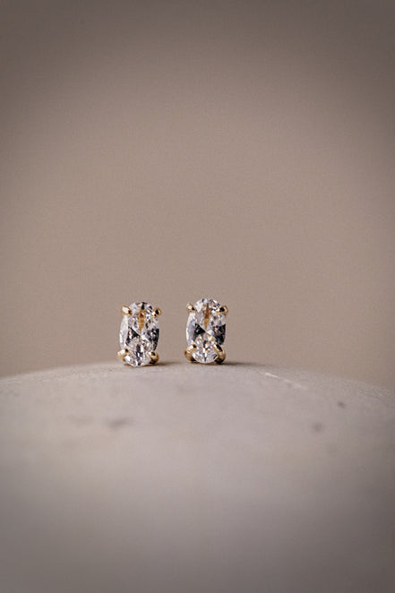 Petite Oval CZ Studs