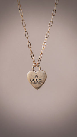 Large Upcycled Gucci Heart Necklace