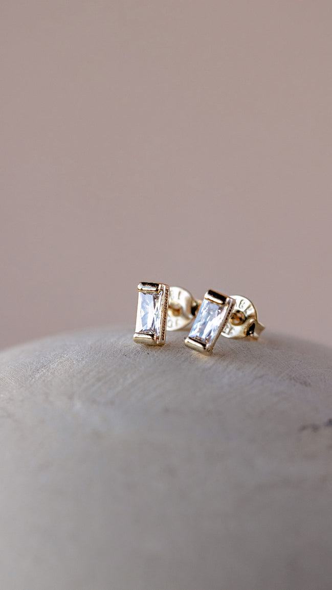 Baguette Stud Earring