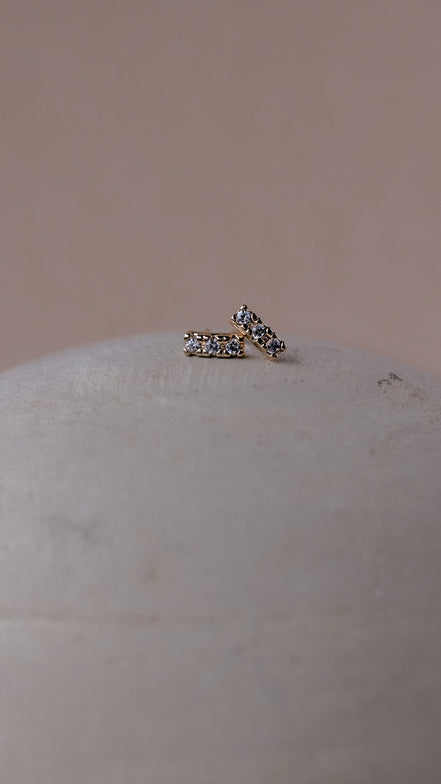 CZ Bar Stud Earring