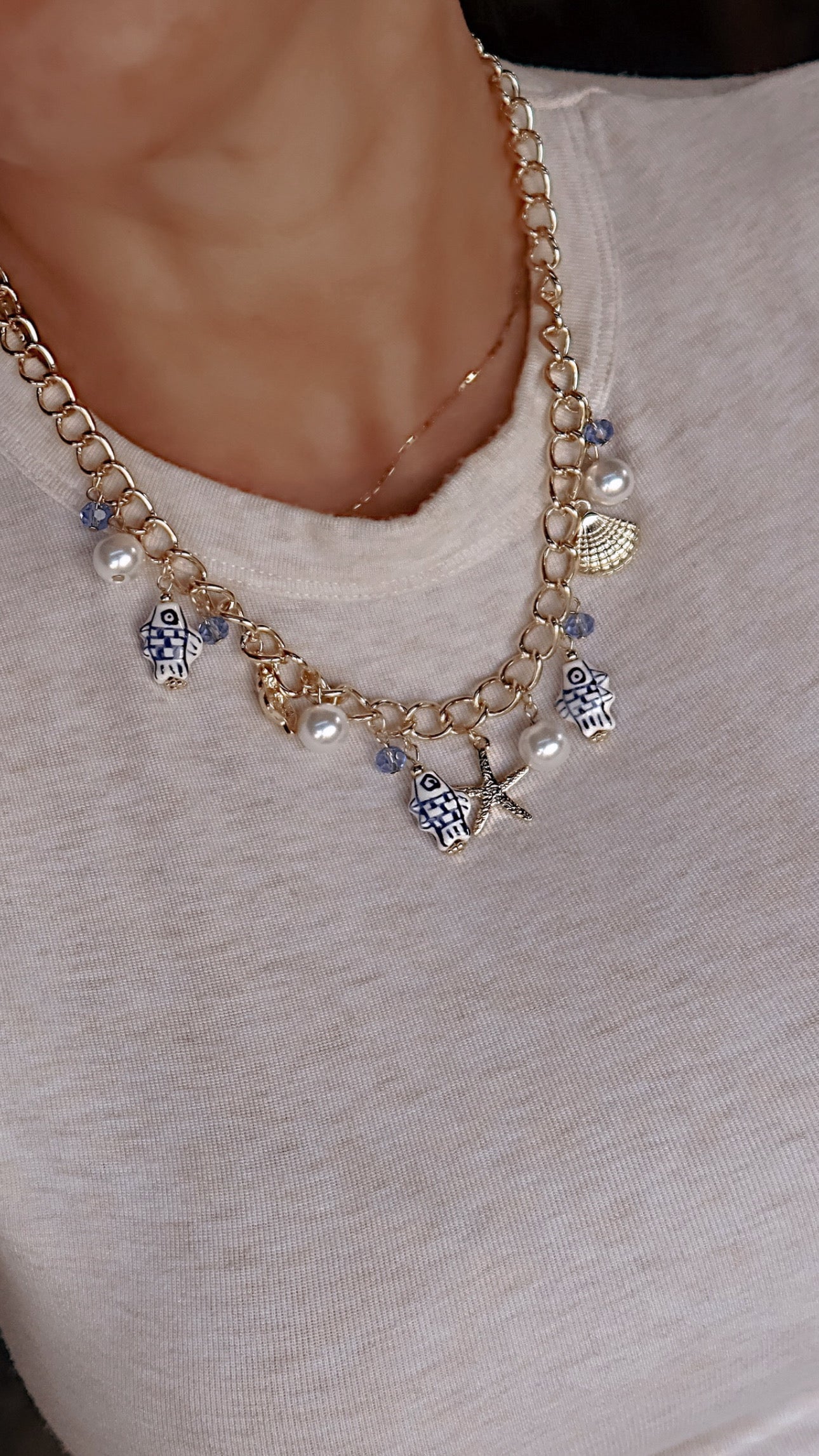 Blue Lagoon Charm Necklace