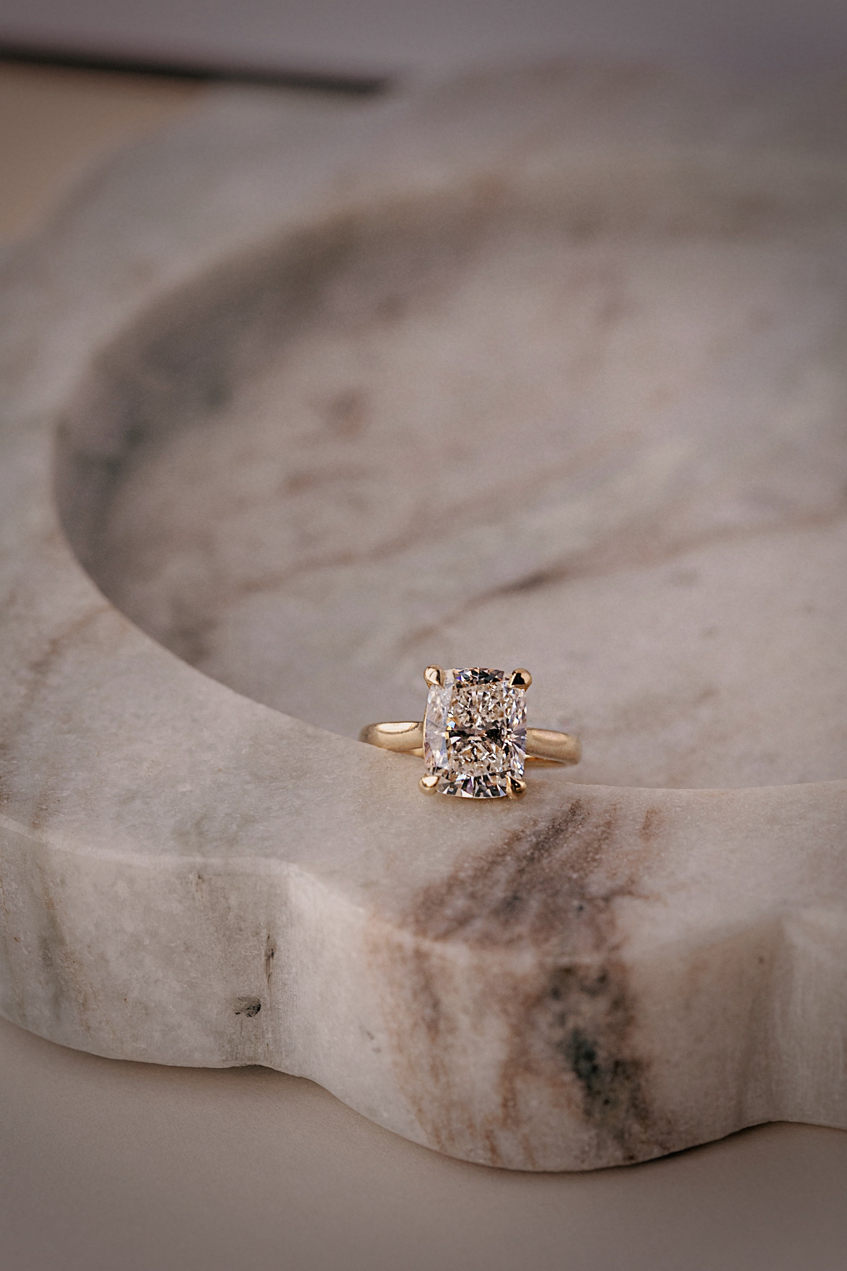 Cushion Cut 4.10 Carat Lab Diamond Ring