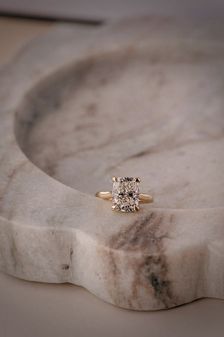 Cushion Cut 4.10 Carat Lab Diamond Ring