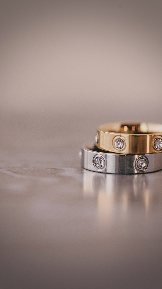 CZ Cigar Band Ring