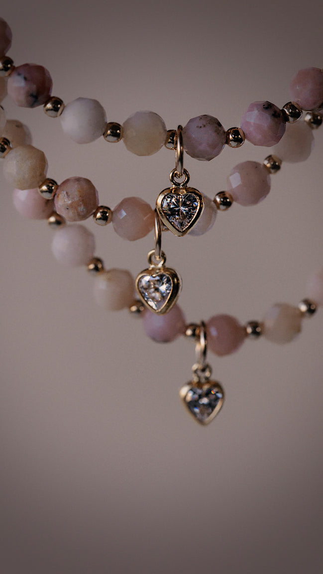 Peruvian Opal Heart Bracelet - The Neon Cactus Studio