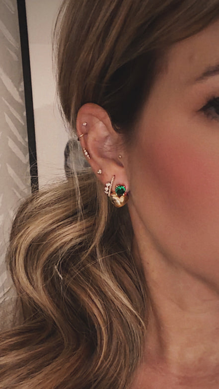 Emerald Heart Studs