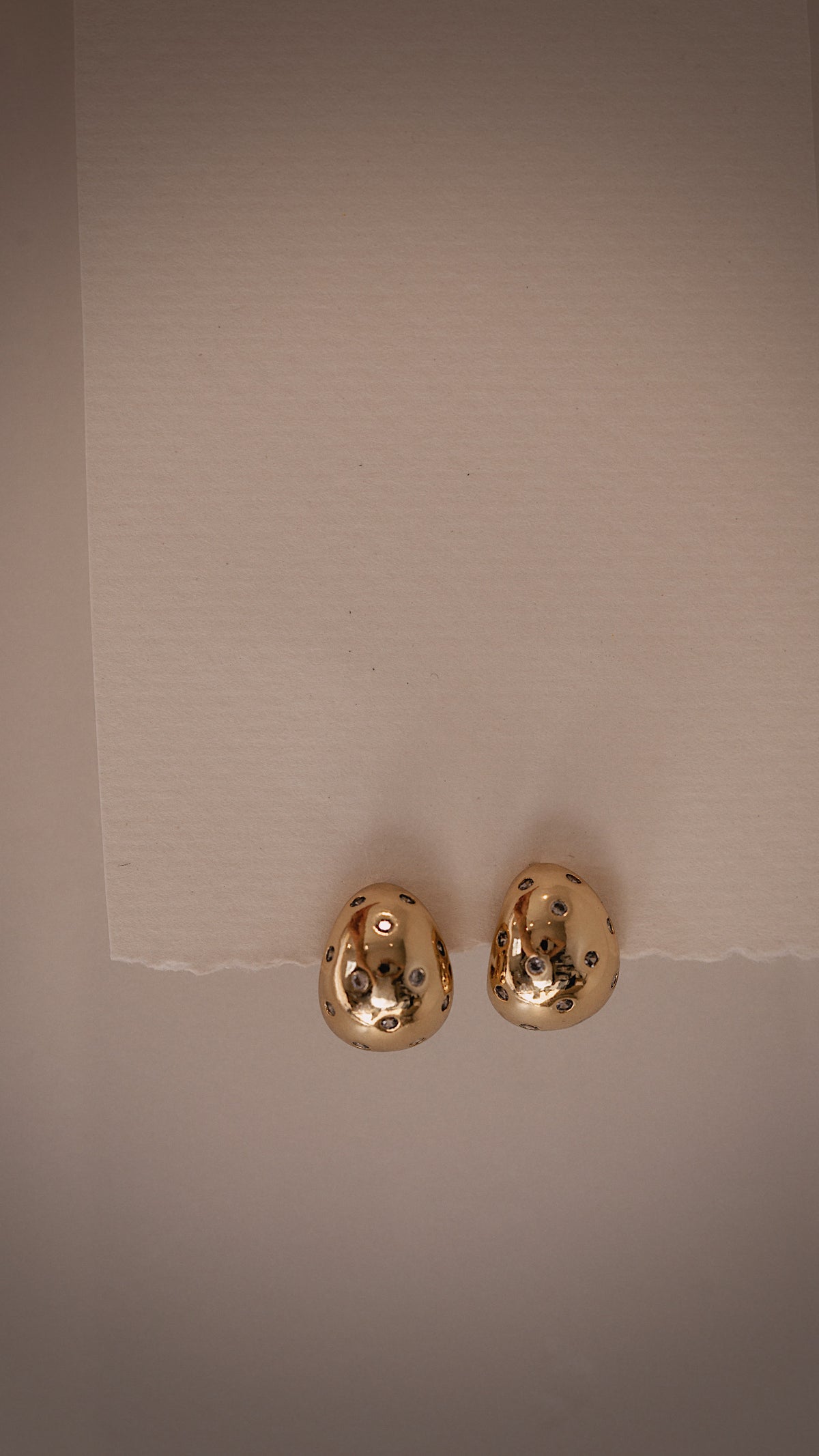 Gold CZ Bubble Huggie Hoops