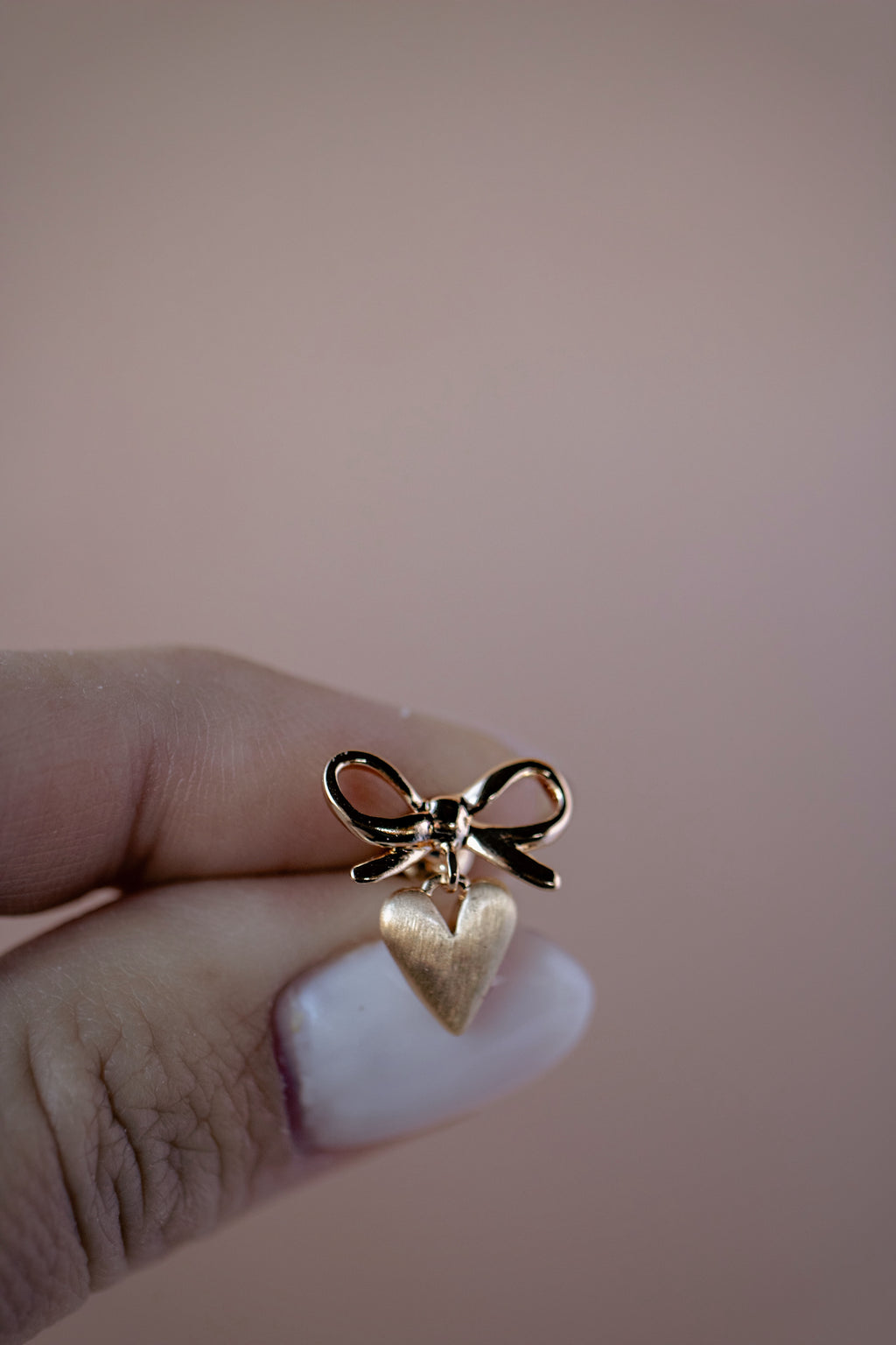 Bow and Heart Dangle Earrings