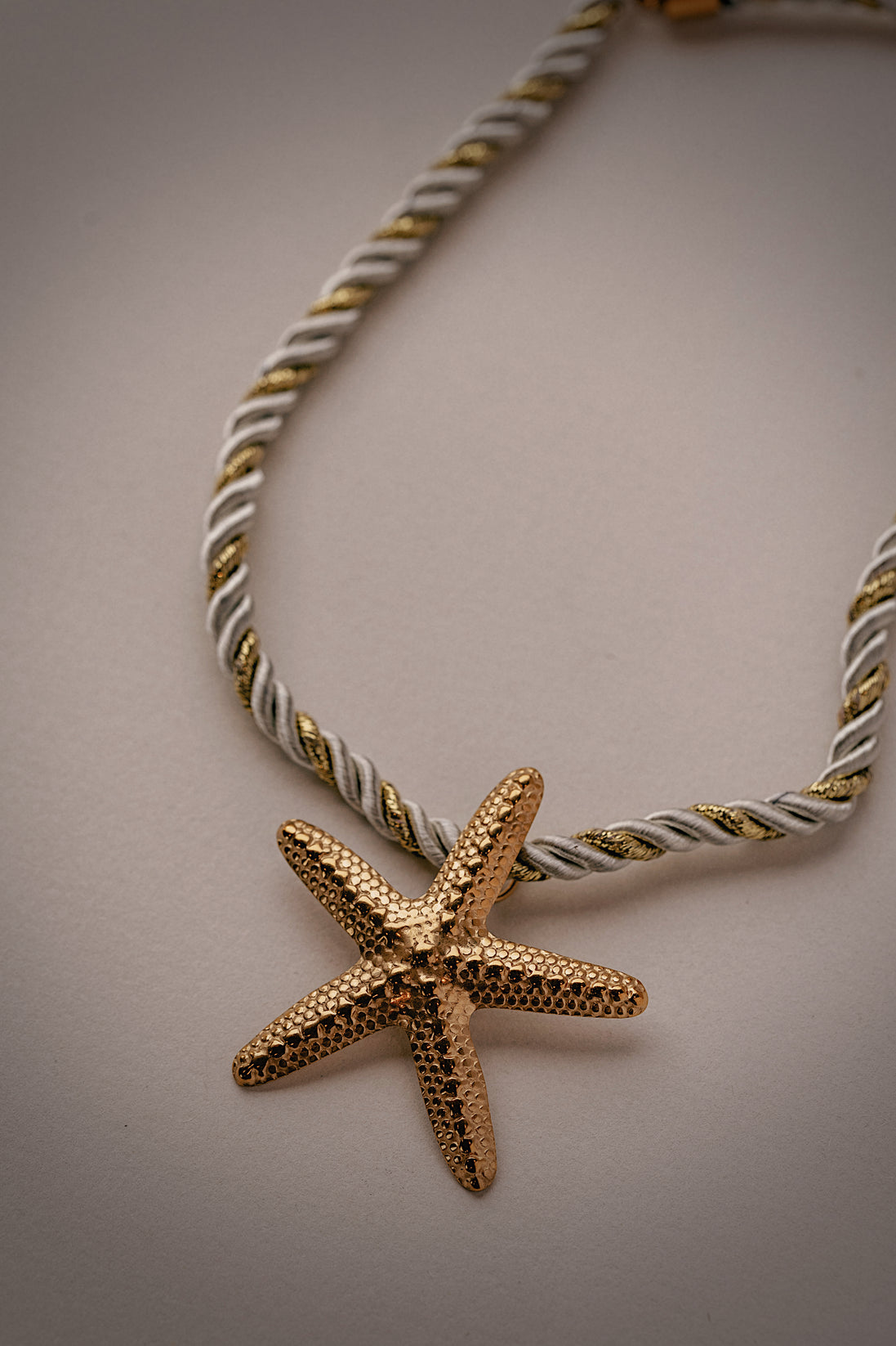 White and Gold Rope Starfish