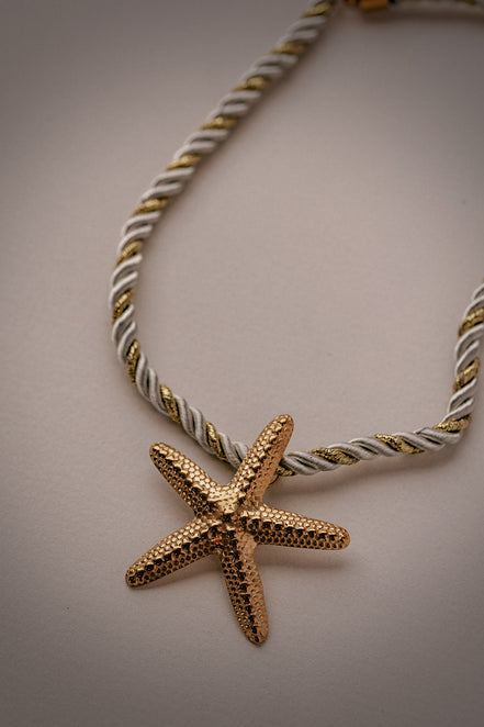 White and Gold Rope Starfish
