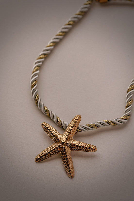 White and Gold Rope Starfish
