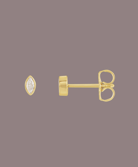 Marquise Bezel Stud Earring