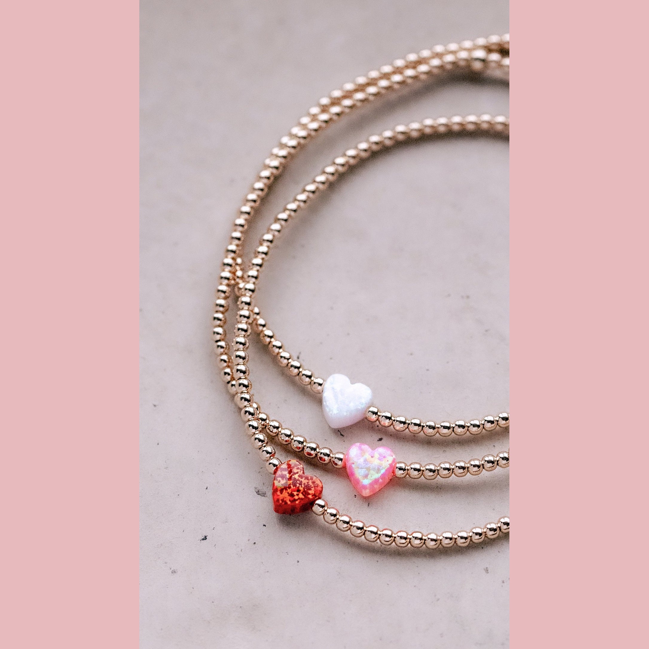 Itty Bitty Opal Heart Bracelet