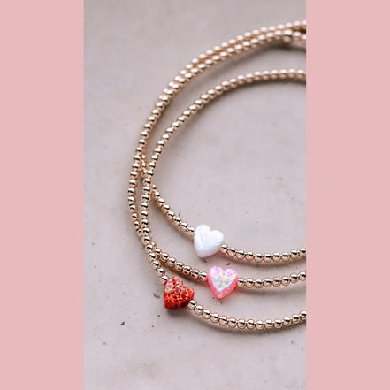 Itty Bitty Opal Heart Bracelet