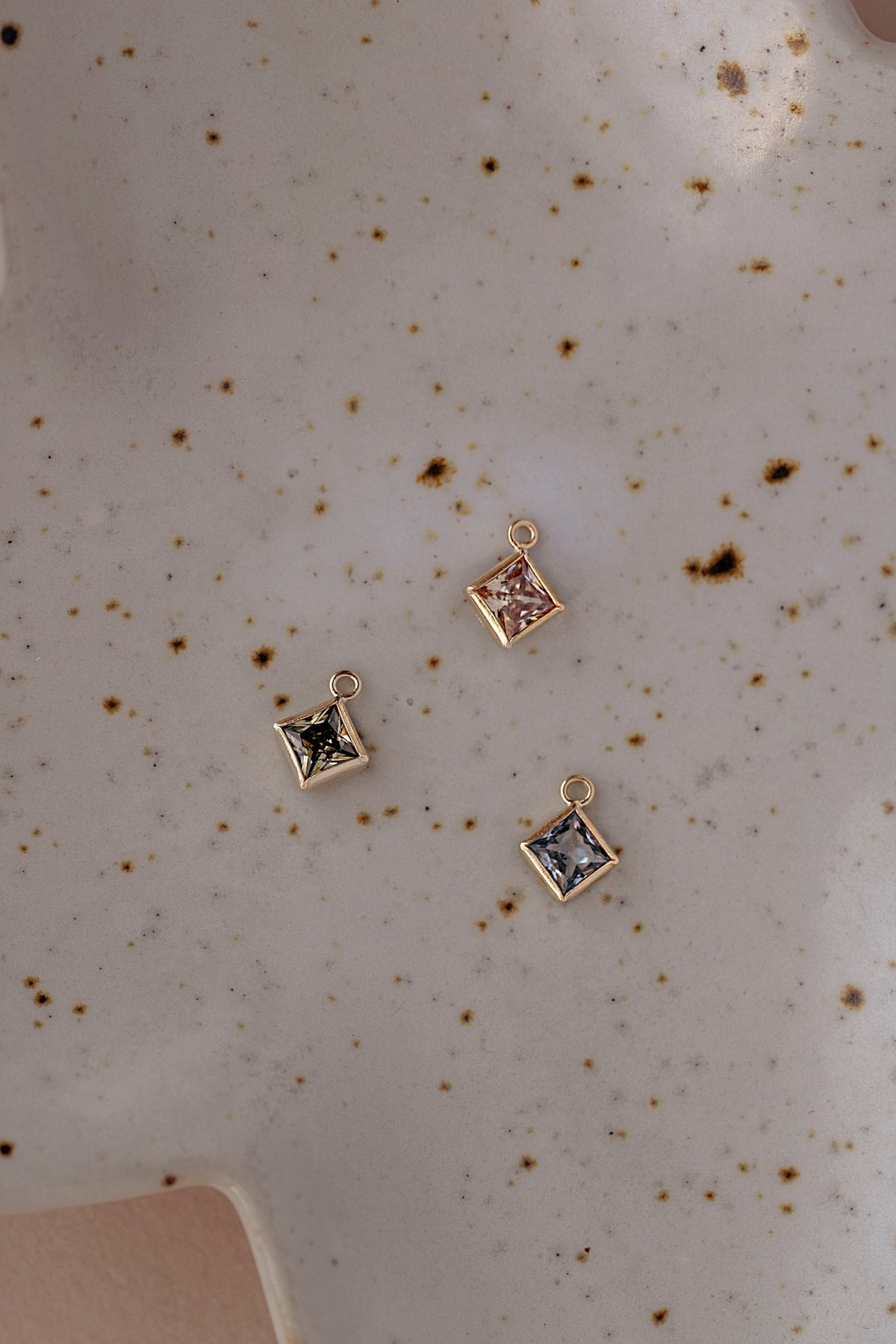 Gold Fill Diamond Shape Birthstone charms