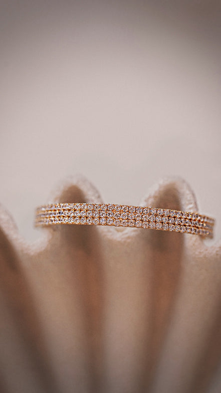 Agave Triple Row CZ Bracelet