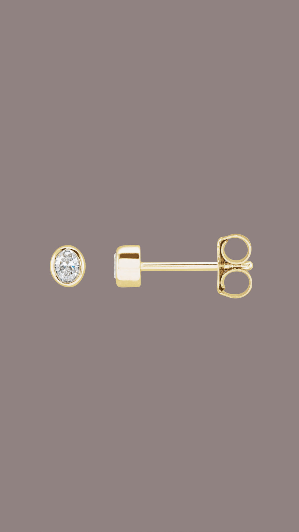 Lab Grown Diamond Oval Bezel Earring