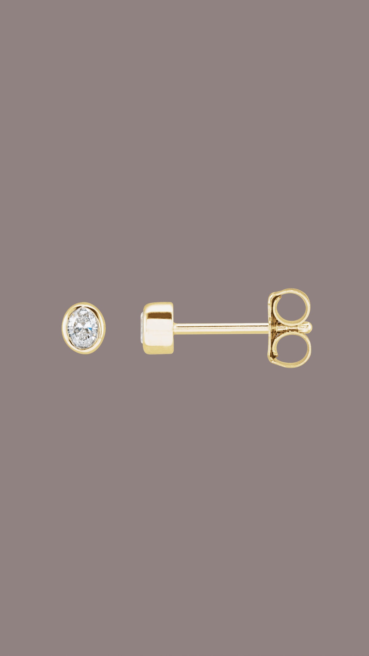 Lab Grown Diamond Oval Bezel Earring