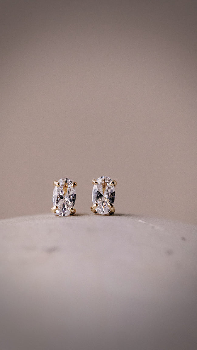 Petite Oval CZ Studs