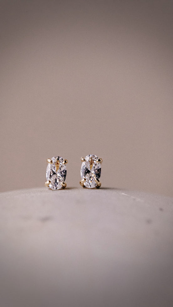 Petite Oval CZ Studs