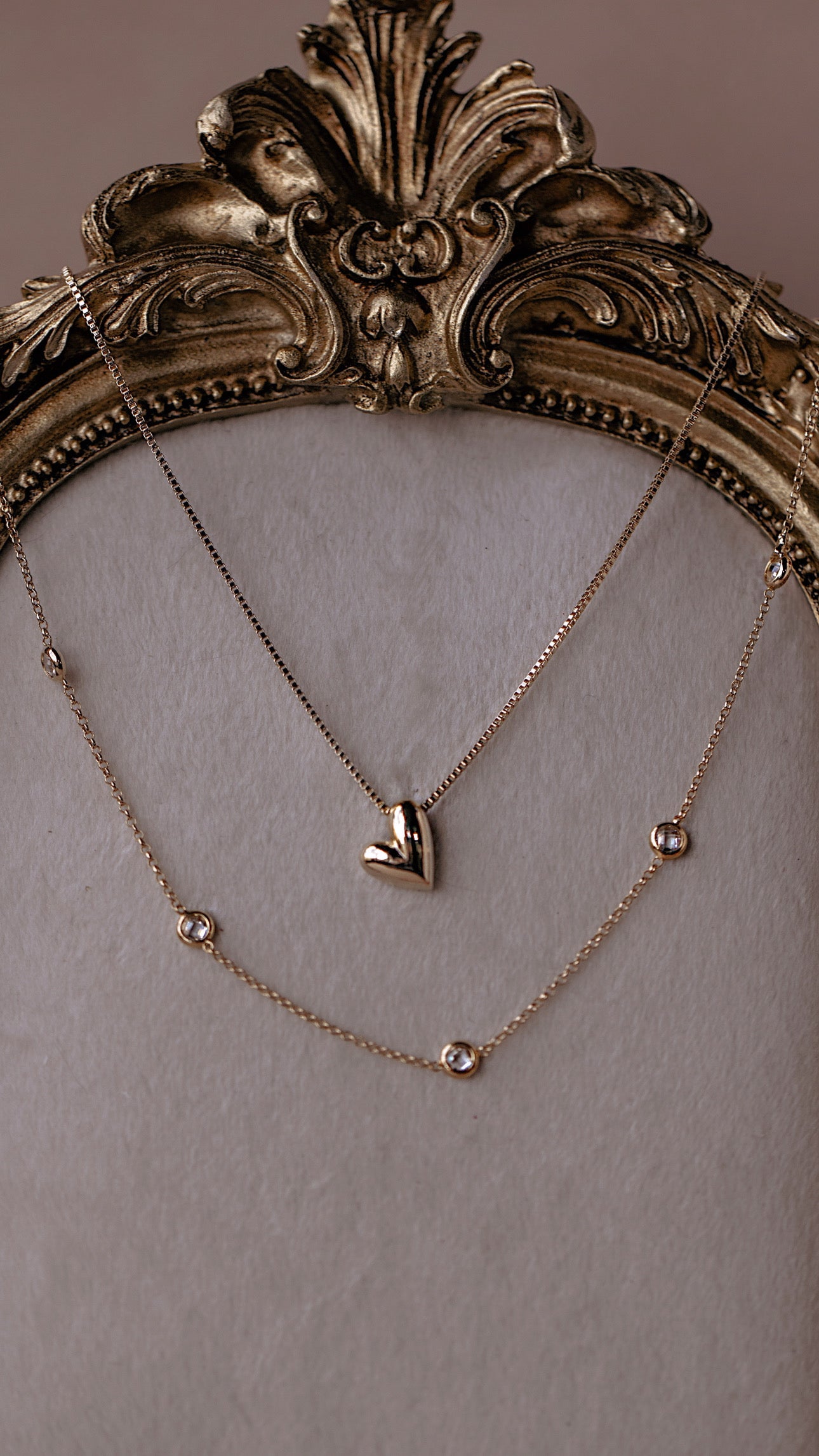 Uneven Heart Pendant Necklace