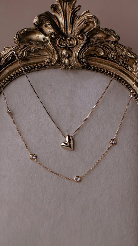 Uneven Heart Pendant Necklace