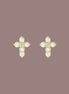Diamond Cross Stud Earrings