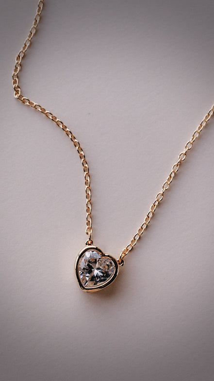 Forever Love Bezel Heart Necklace