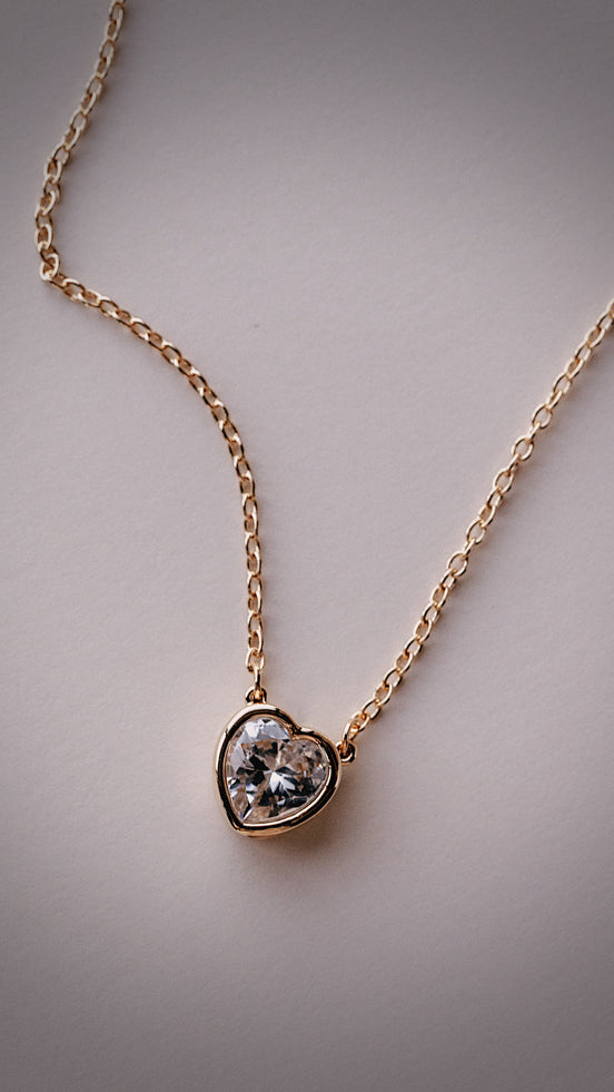 Forever Love Bezel Heart Necklace